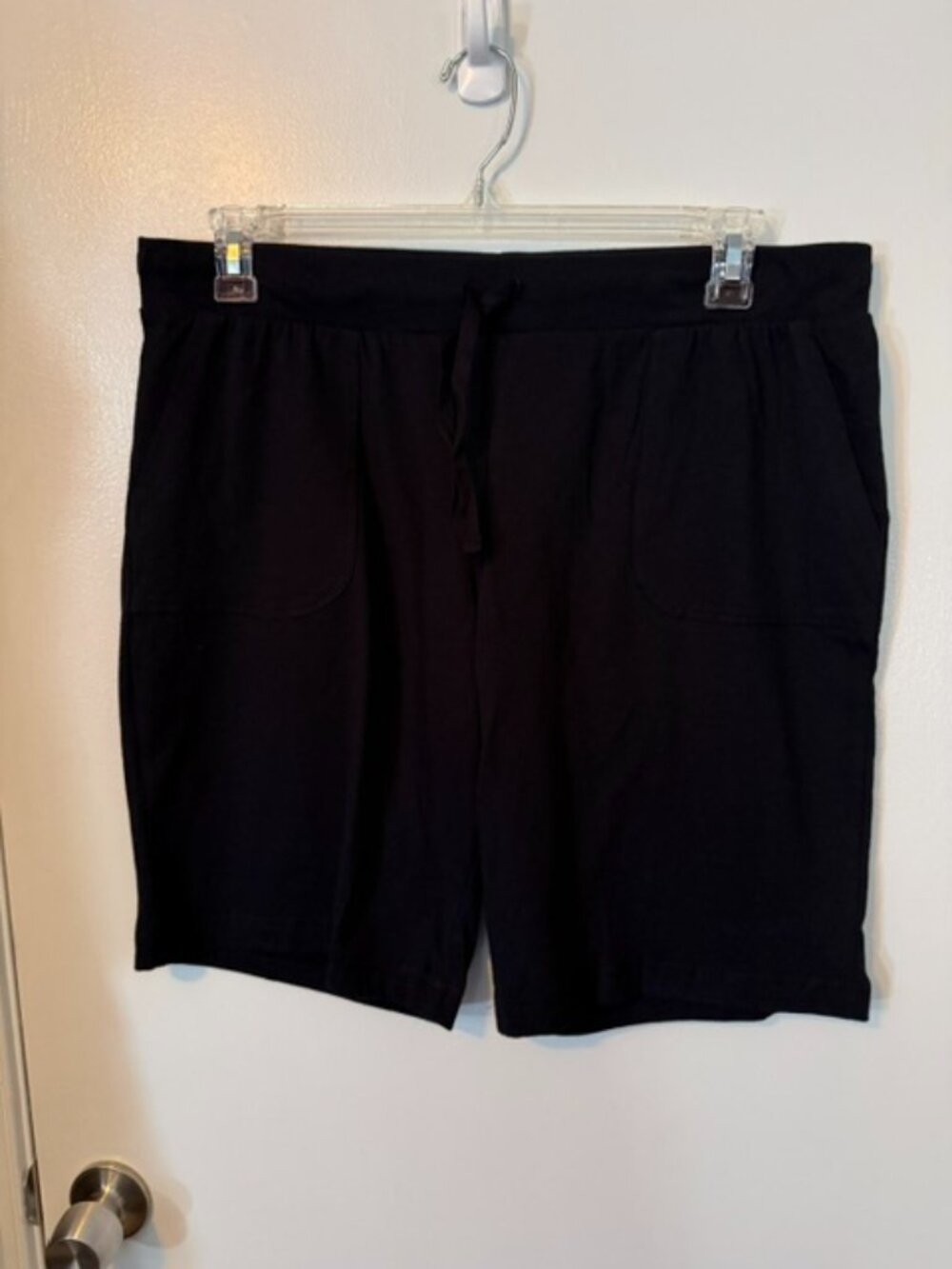 Gilligan & O'Malley Black Sleep Shorts Lounge Drawstring Pockets Size L/G